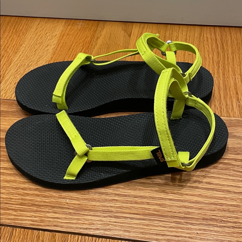 Teva Black and Neon Yellow Sandals - Picture 2 of 4